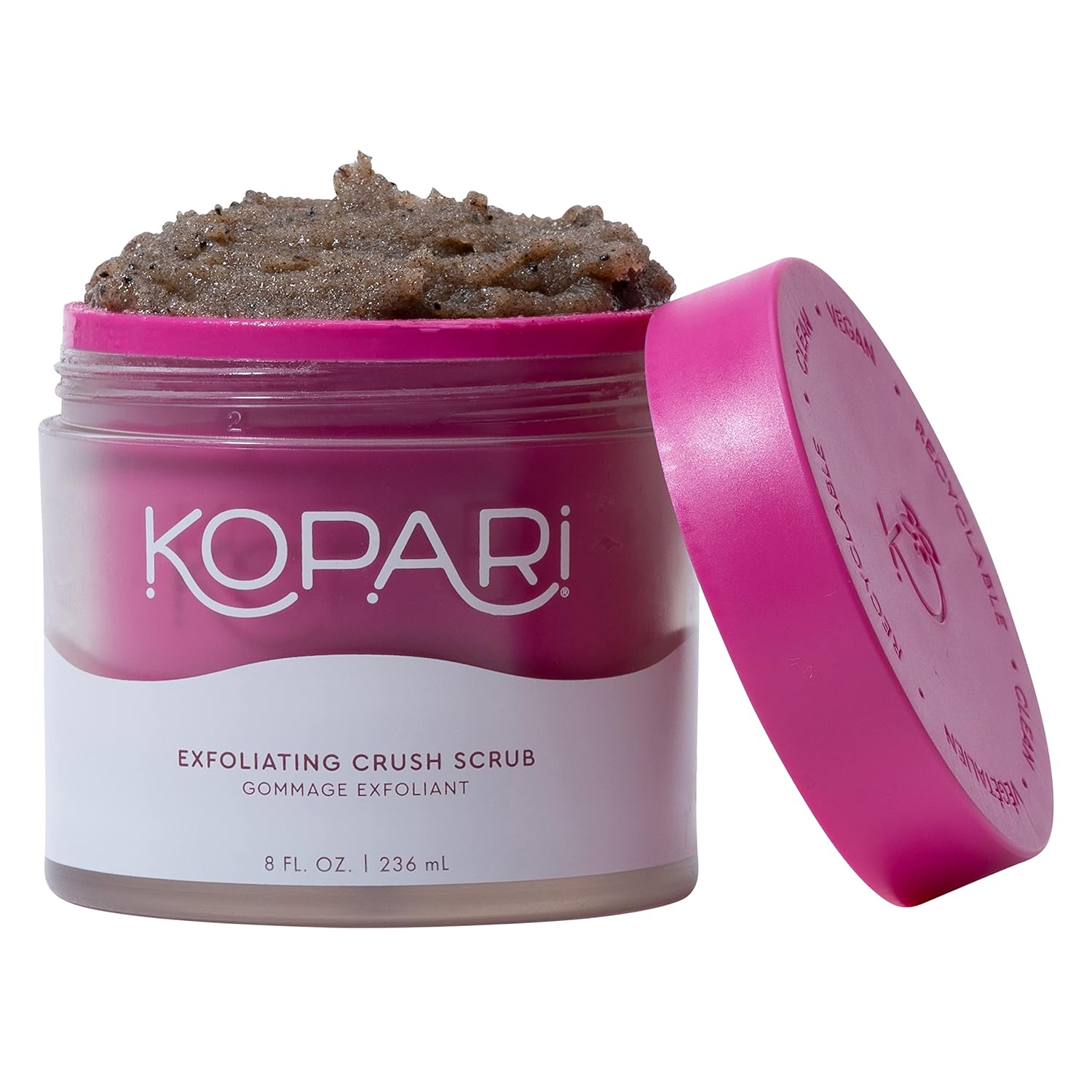 Kopari Coconut Crush Scrub - Brown Sugar Scrub to Exfoliate, Shrink the Appearance of Pores  Non GMO, and Cruelty Free, 8 Oz